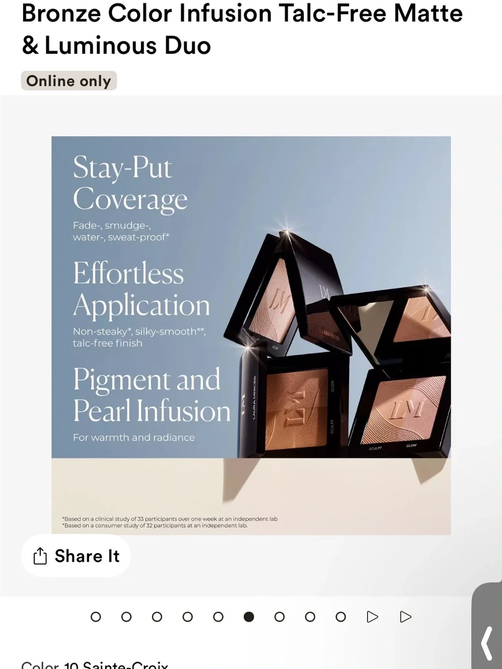 laura mercier Bronzer & Glow Duo — Brown and Gold Satin Finish